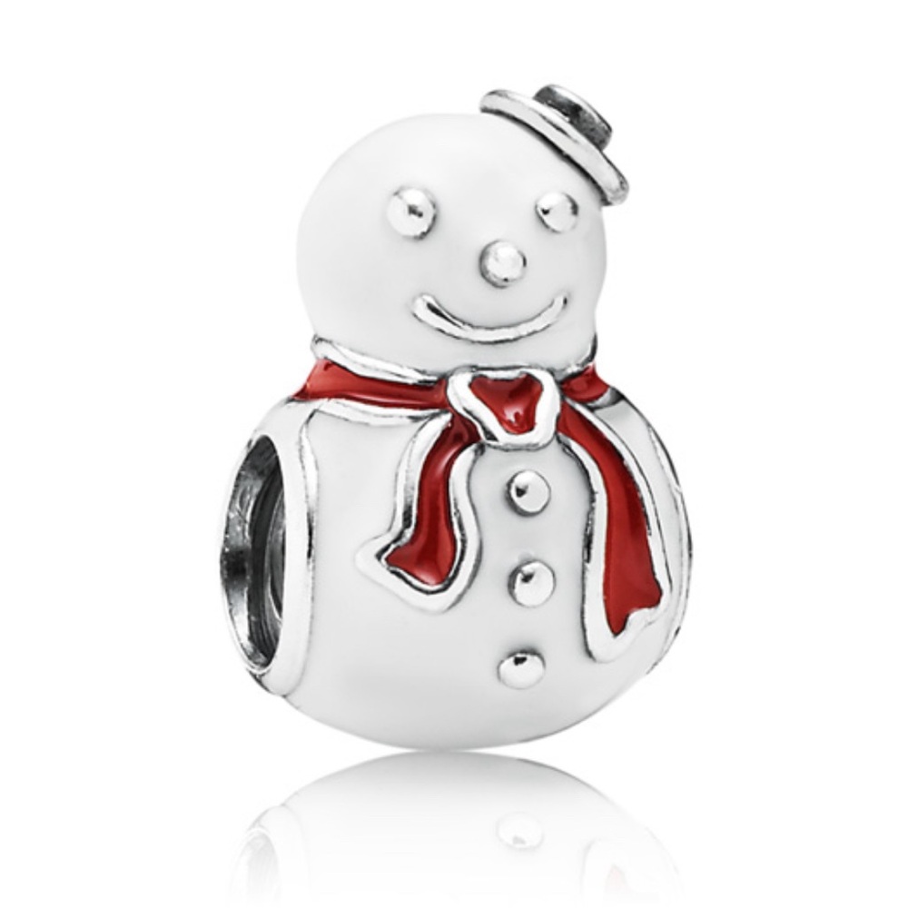 Genuine Retired PANDORA Happy Snowman Charm; 791406ENMX